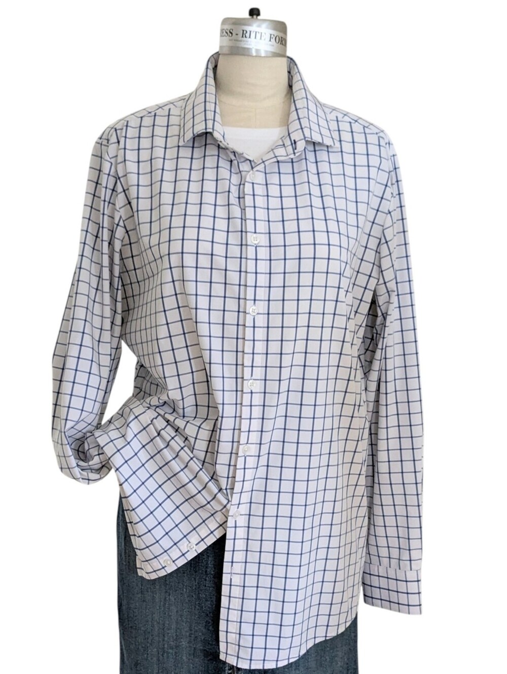Mizzen + Main Leeward Window Pane Check Shirt Size XL